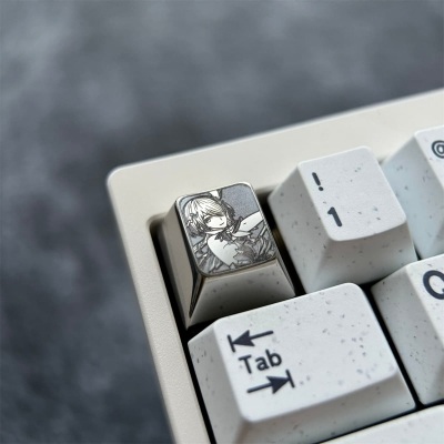 1U Titanium Alloy Artisan Keycaps Precision Pointillism for Mechanical Keyboard -Rita Rossweisse